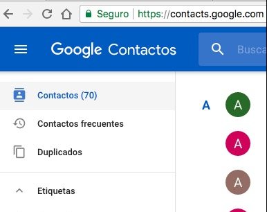 contactos en Gmail