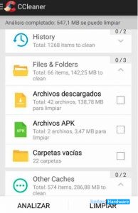 limpiar la basura de android