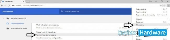 marcadores en chrome