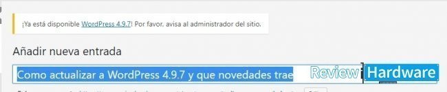 actualización de wordpress 4.9.7 disponible