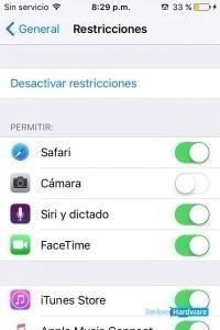 desactivar cámara del Iphone Roll 8