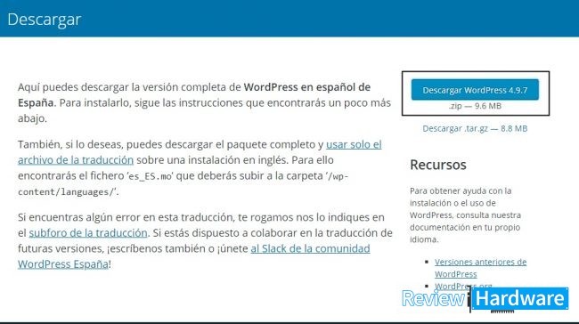 descargar wordpress 4.9.7 desde pagina