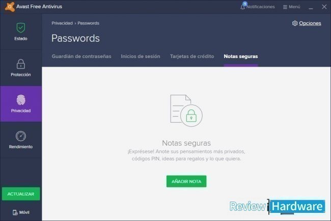 notas seguras de avast! antivirus