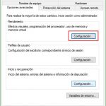 configuración avanzada de propiedades del sistema