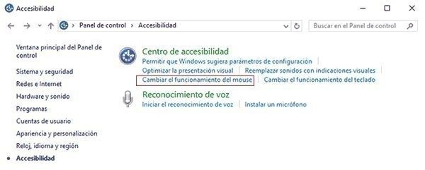 centro de accesibilidad de windows