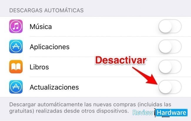 Desactivar actualizaciones automáticas de iOS