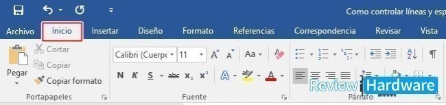 Clic en la esquina inferior izquierda de parrafo en word 2016